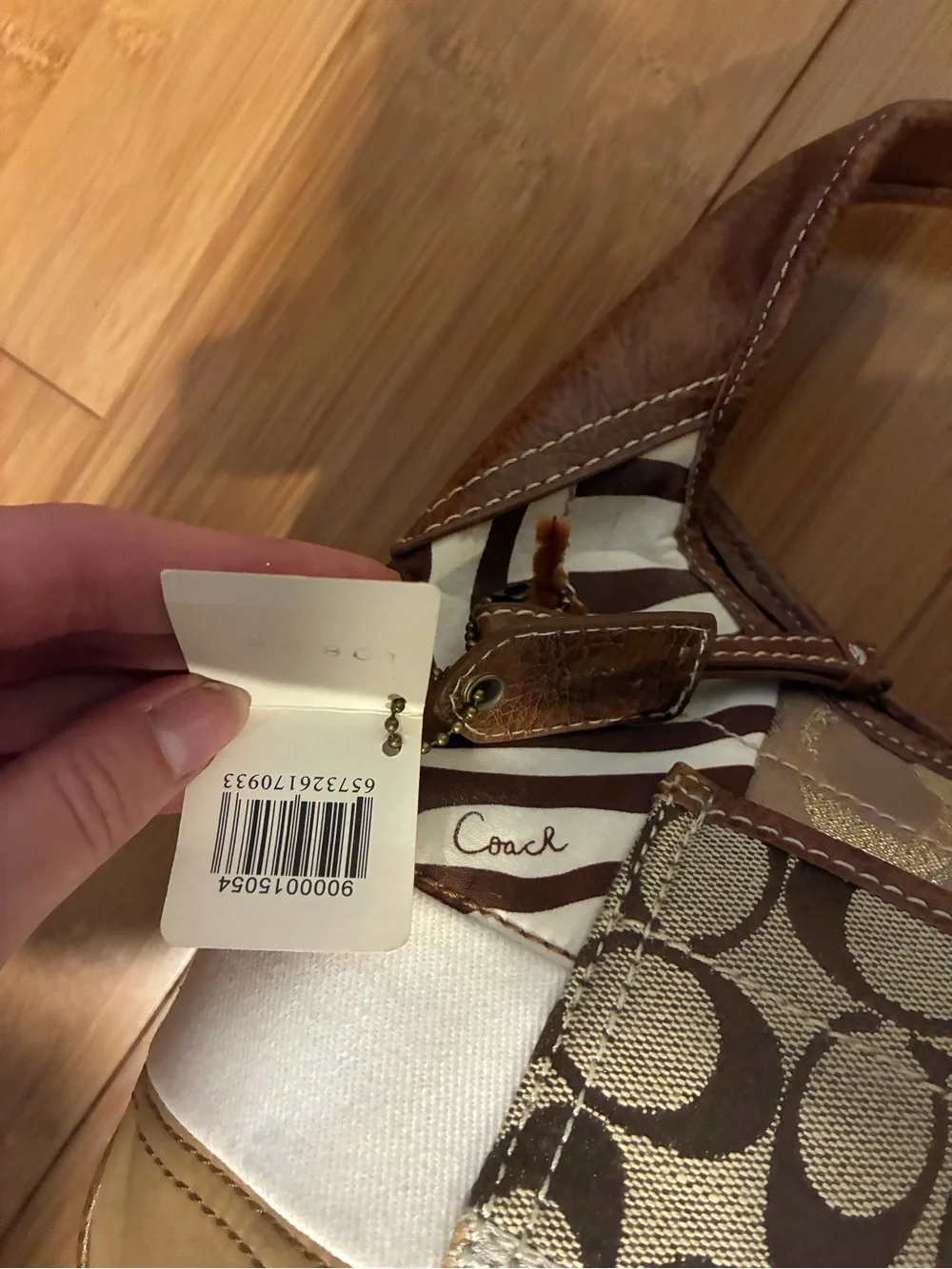 Coach Patchwork Shoulder Bag in Brown and Tan